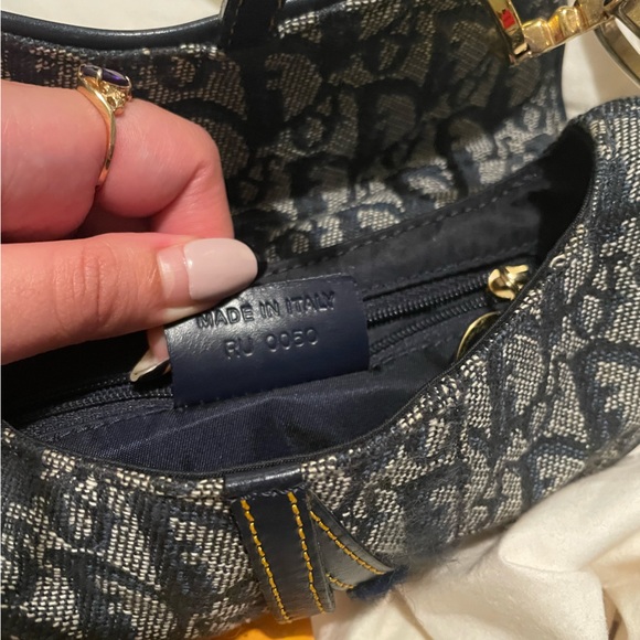 Vintage Dior Oblique Saddle Bag Navy - Picture 4 of 9